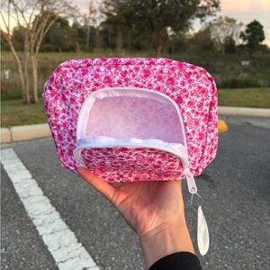 Floral Pink Cosmetic Bag